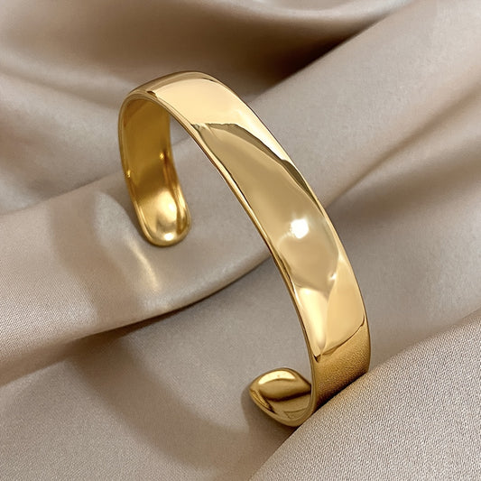 Vintage Simple Stainless Steel Cuff Bracelet