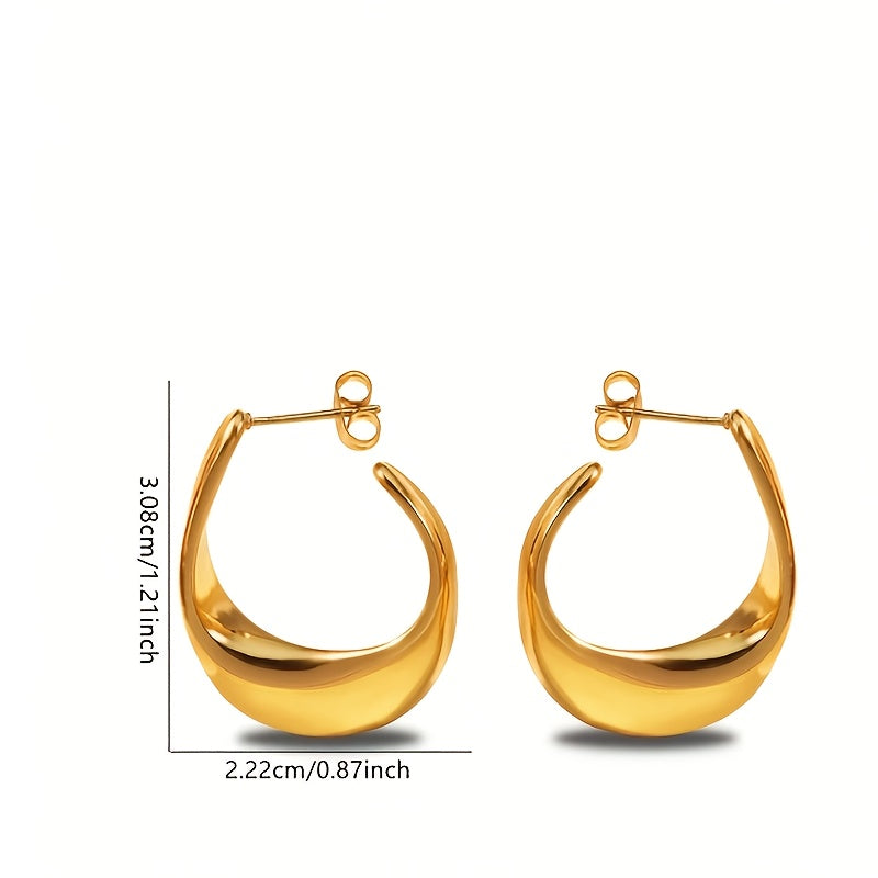 Geometric Twist C-Shaped Earrings
