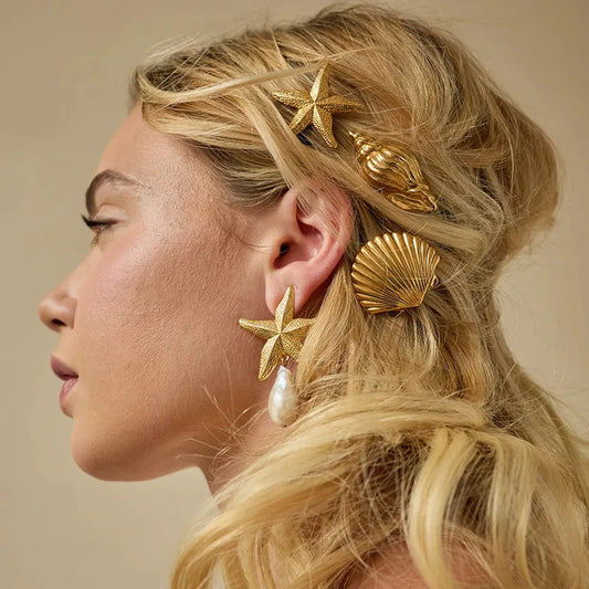 Shell Starfish Hair Clips