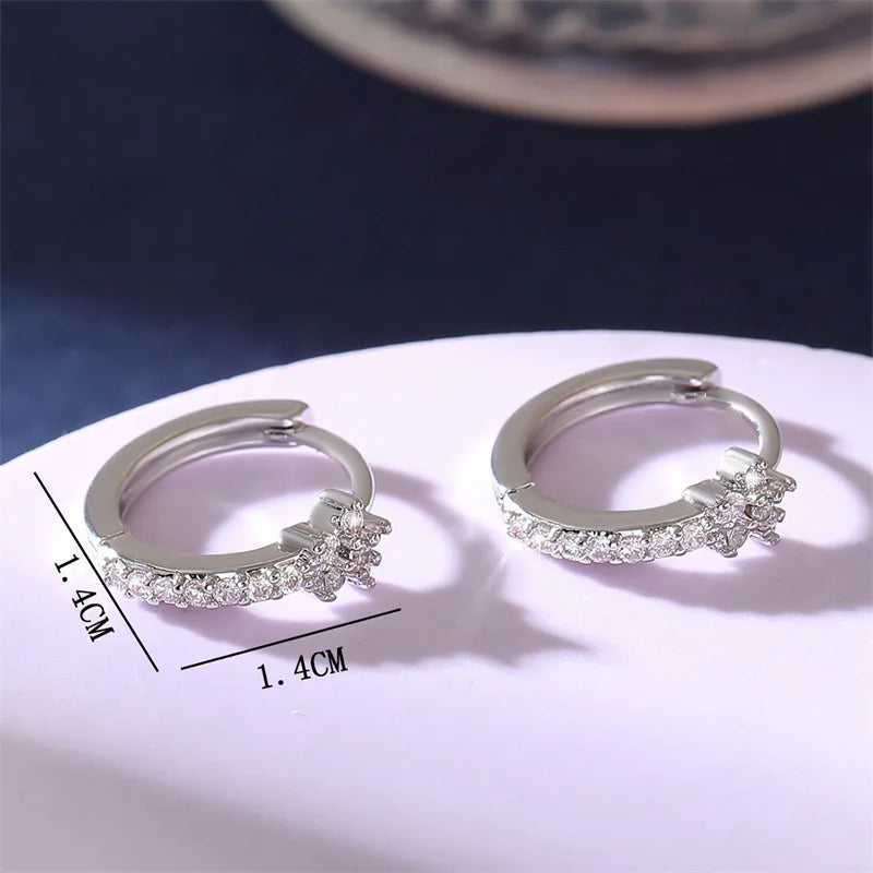 Stainless Steel  Star Hoops Earrings
