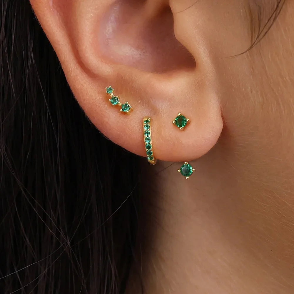3 Earrings Set Stainless Steel