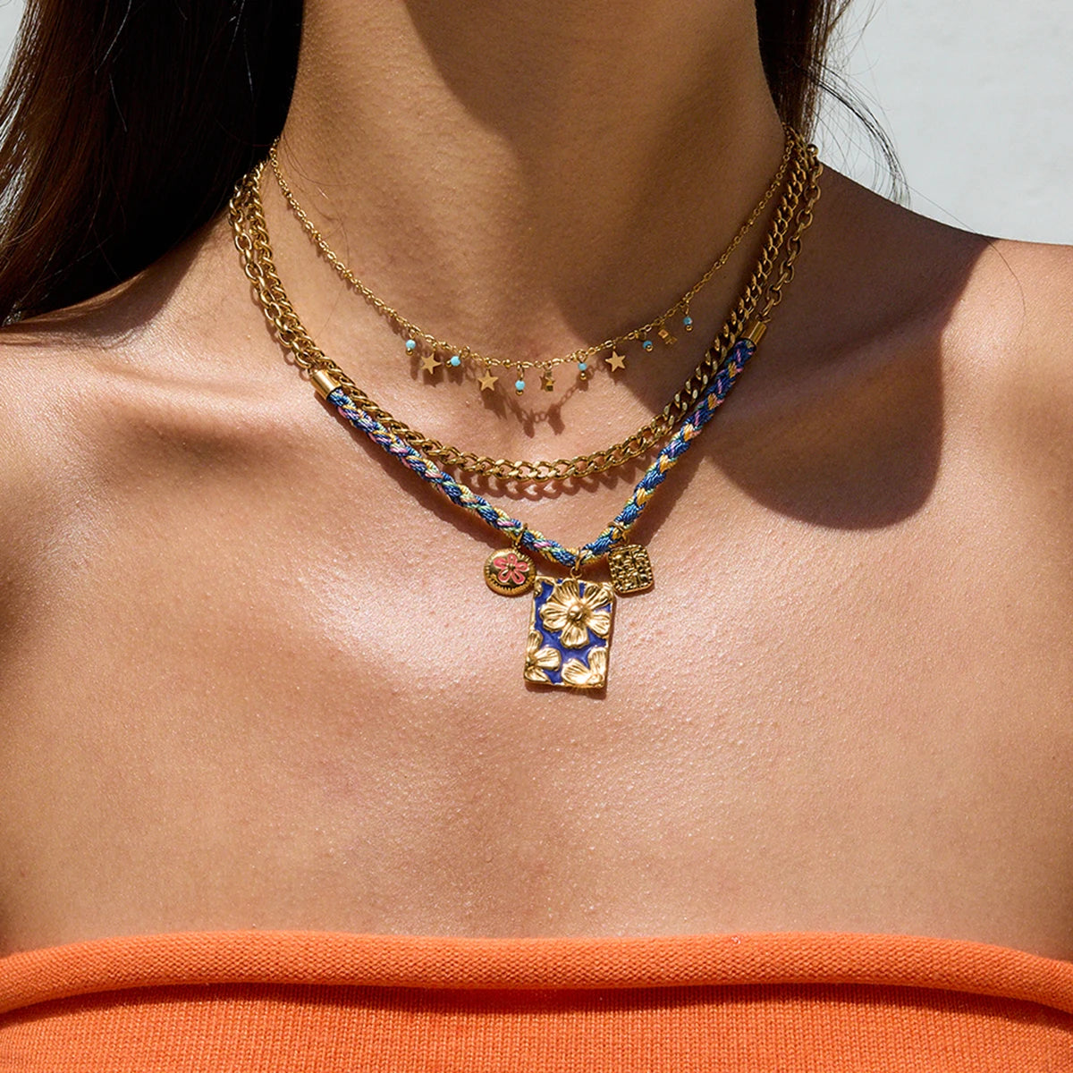 Geometric Heart  Necklace Stainless Steel