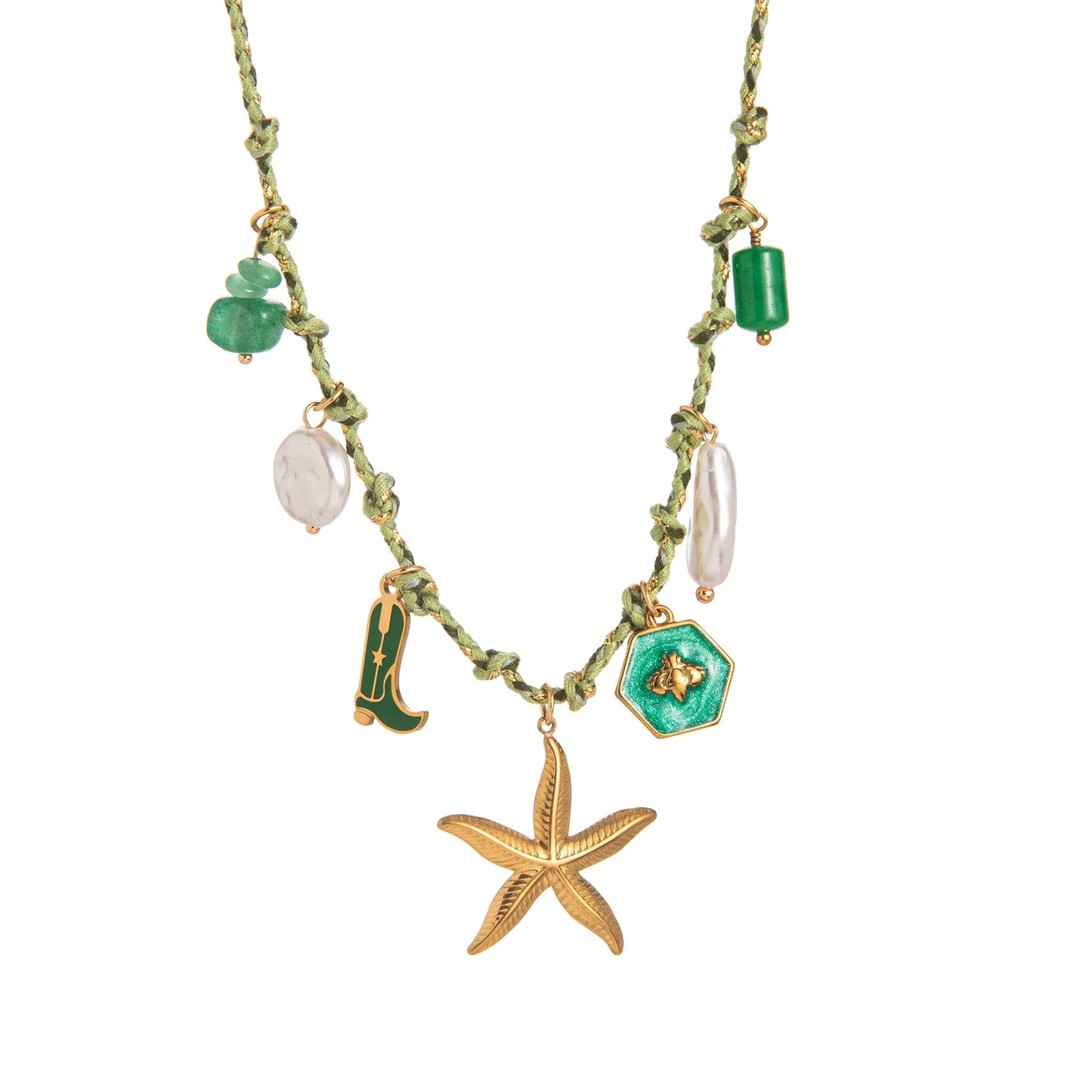 Stainless Steel Summer Ocean Star Pearl