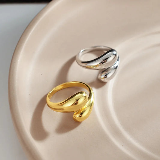 Stainless Steel Smooth Double Ball Beads Rings