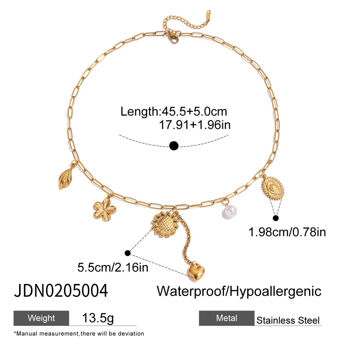 Necklace Stainless Steel Waterproof Chain for Daily