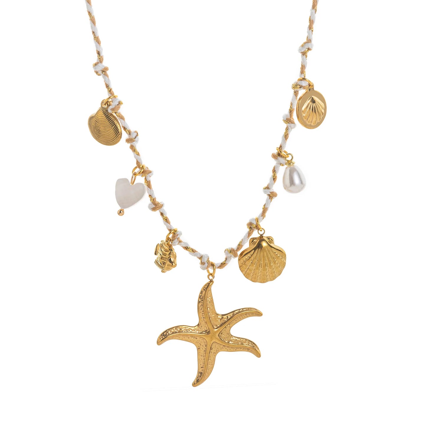 Stainless Steel Summer Ocean Star Pearl
