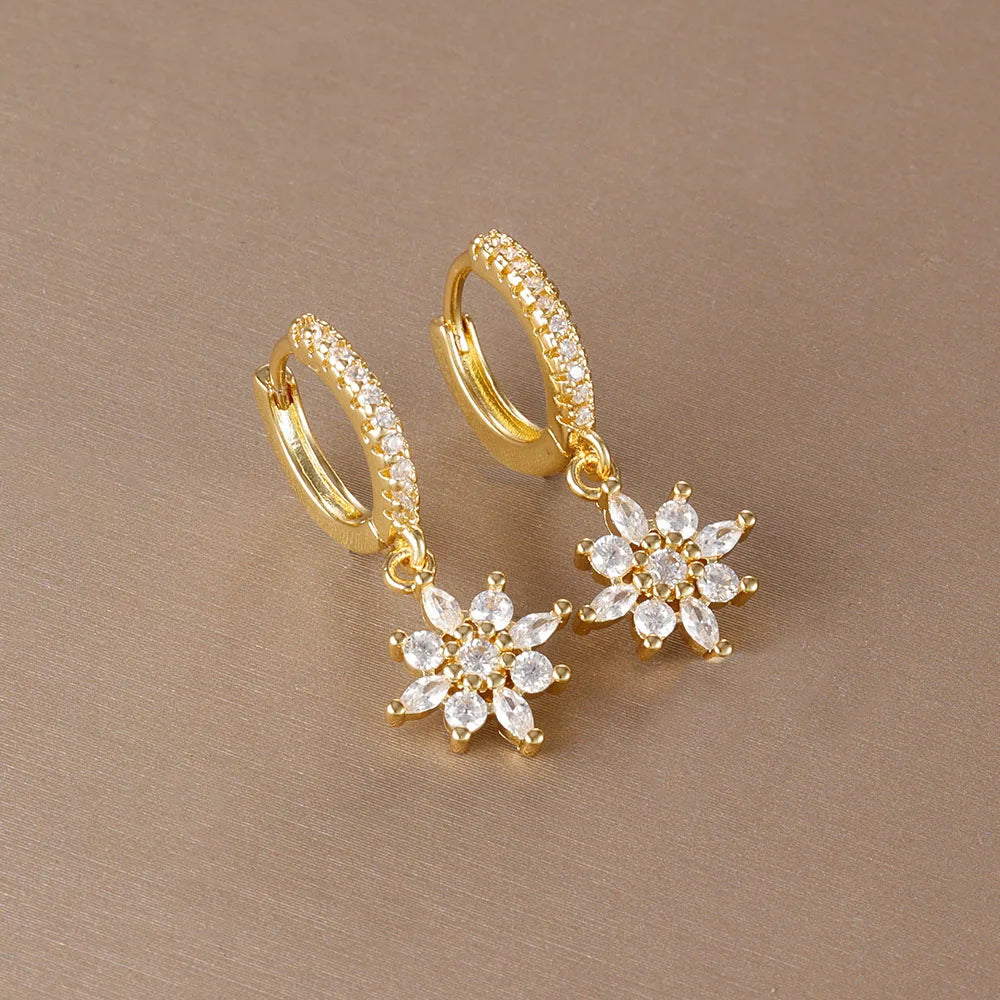 Luxury Stainless Steel Star Dangle Earrings