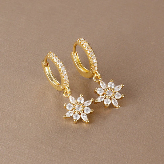 Luxury Stainless Steel Star Dangle Earrings