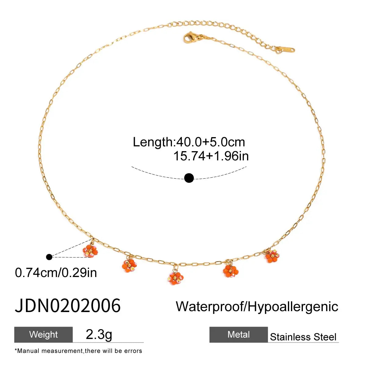 Necklace Stainless Steel Waterproof Chain for Daily