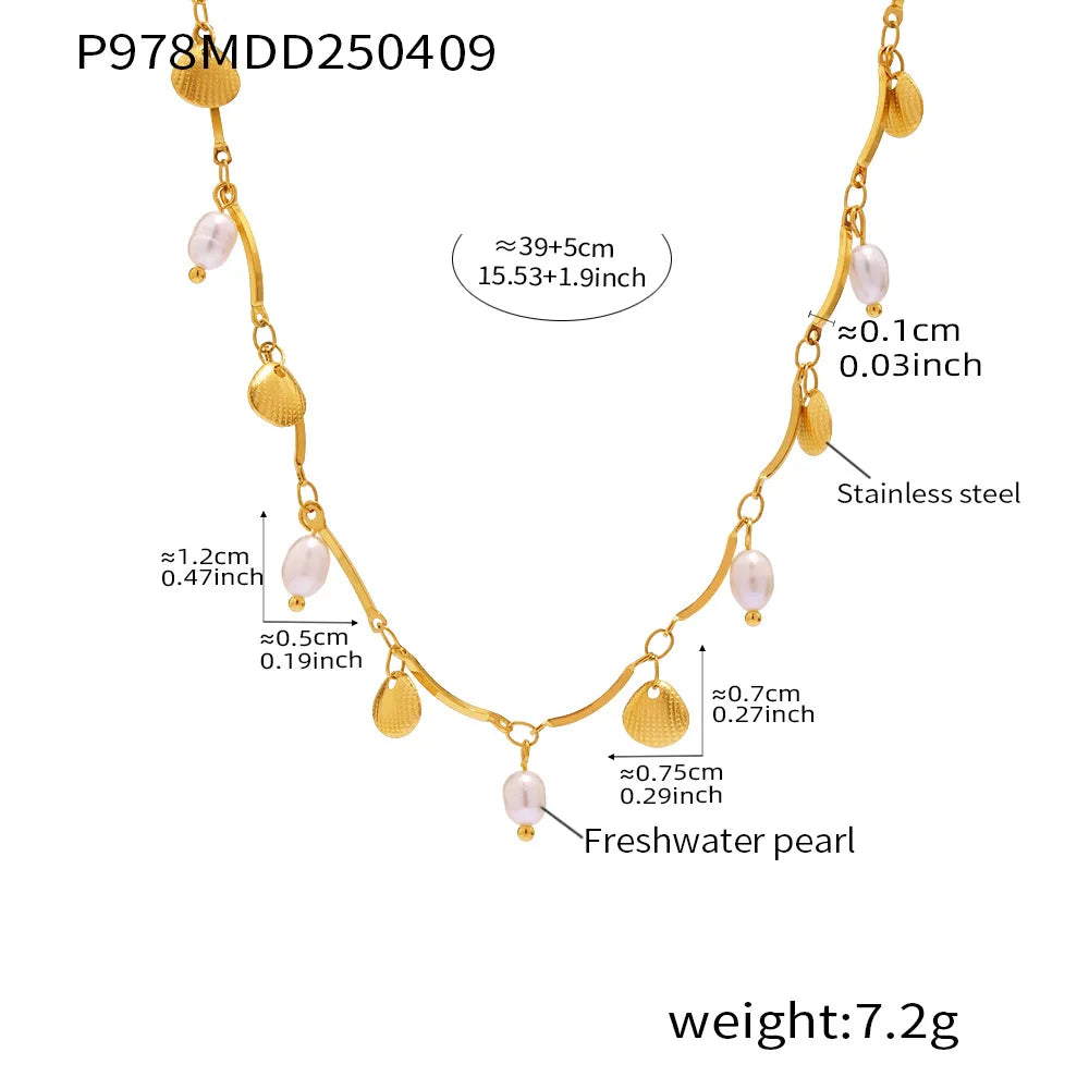 Luxury Stainless Steel Shell Pendant Necklace