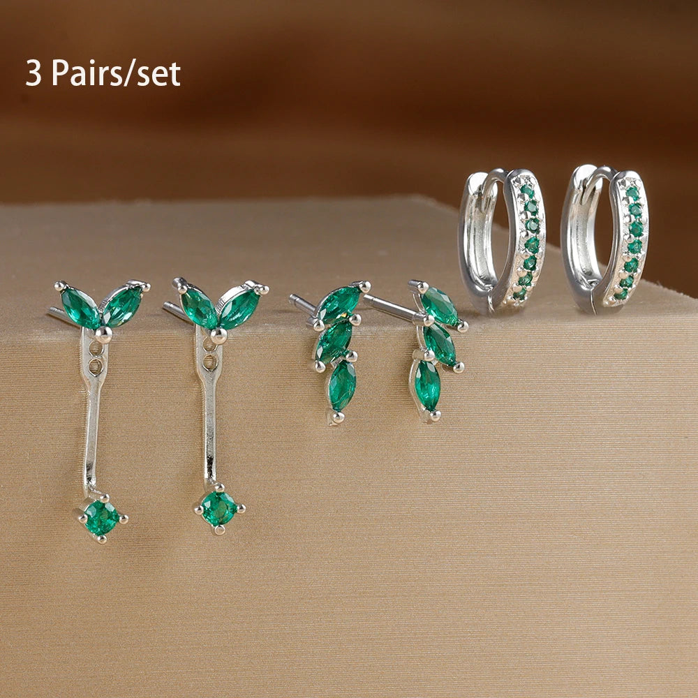 3 Earrings Set Stainless Steel