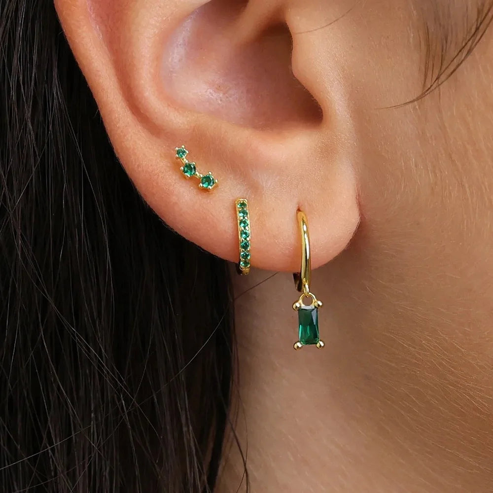 3 Earrings Set Stainless Steel