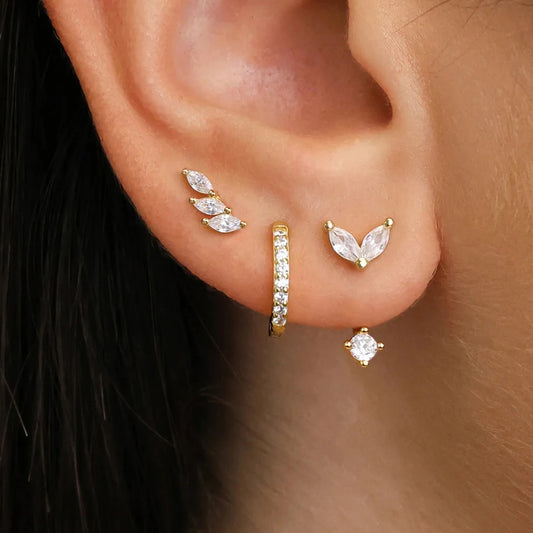 3 Earrings Set Stainless Steel