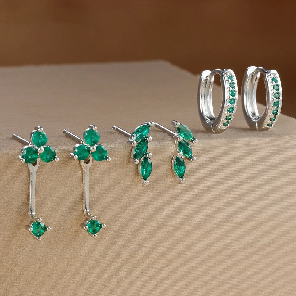 3 Earrings Set Stainless Steel