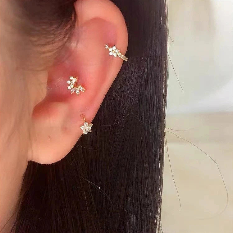 Stainless Steel  Star Hoops Earrings