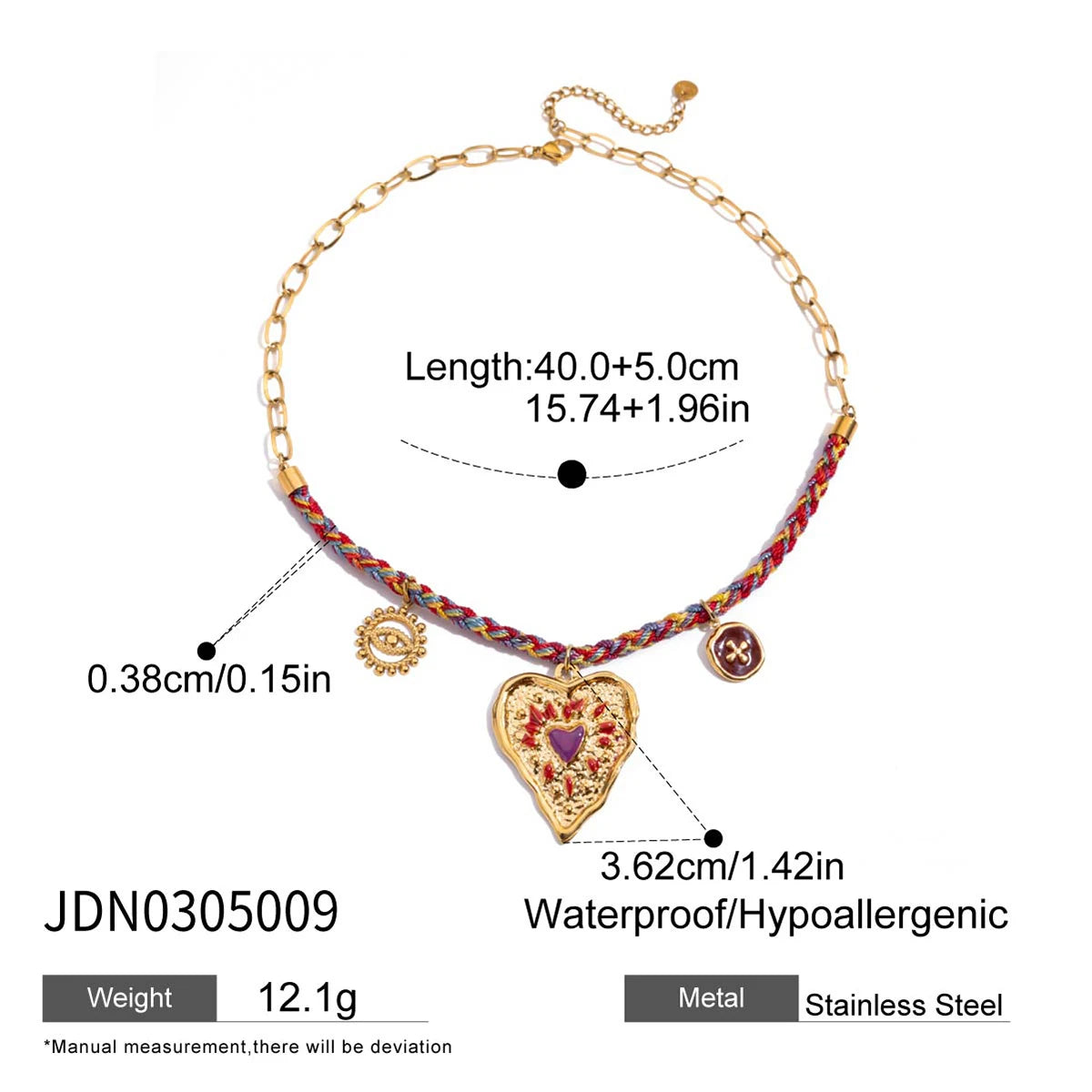 Geometric Heart  Necklace Stainless Steel