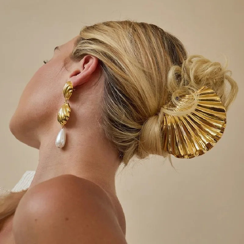 Metal Shell Shape Hair Claw Clips