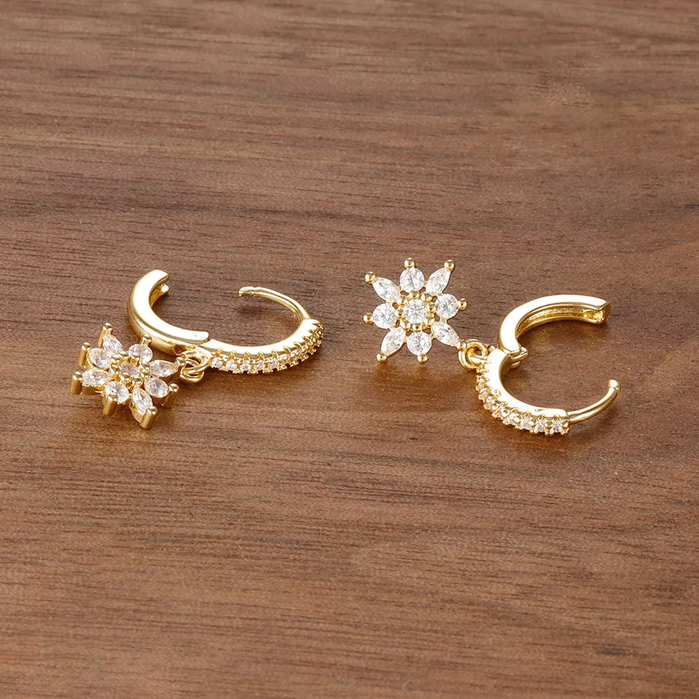 Luxury Stainless Steel Star Dangle Earrings
