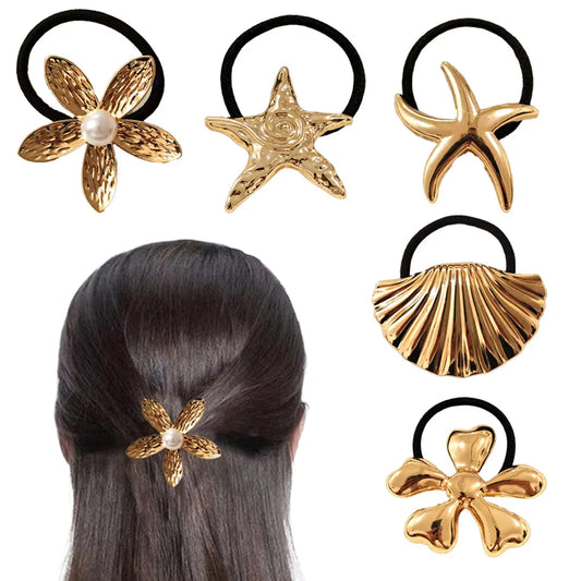 Shell  Metal Hair Clips