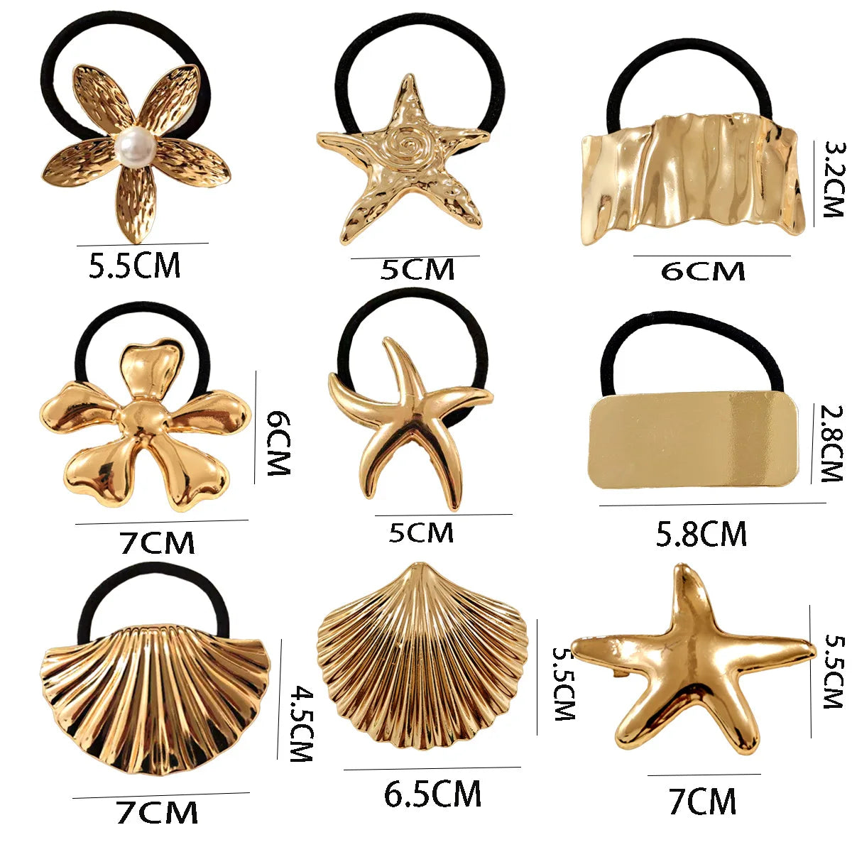 Shell  Metal Hair Clips