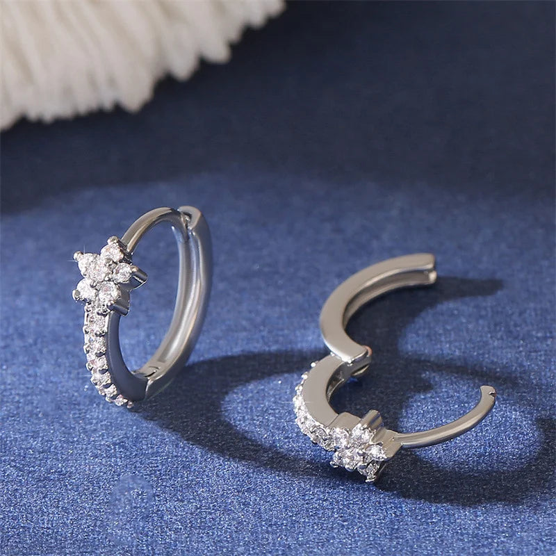 Stainless Steel  Star Hoops Earrings