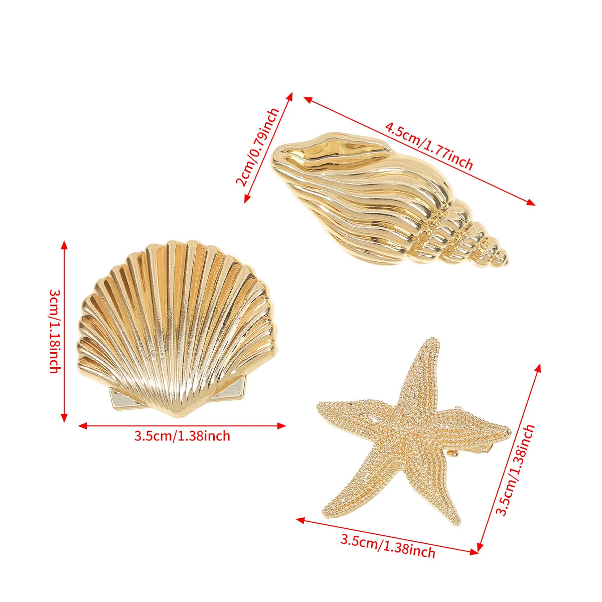 Shell Starfish Hair Clips