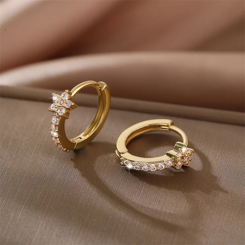Stainless Steel  Star Hoops Earrings