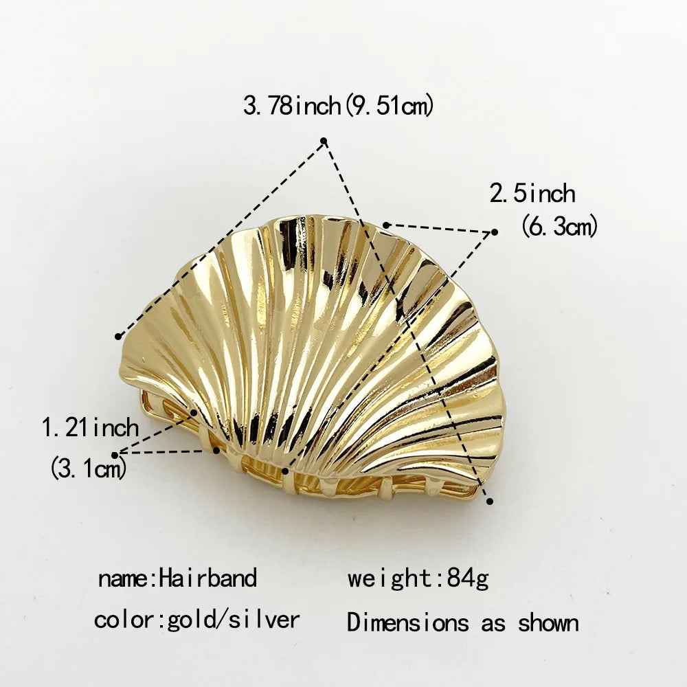 Metal Shell Shape Hair Claw Clips
