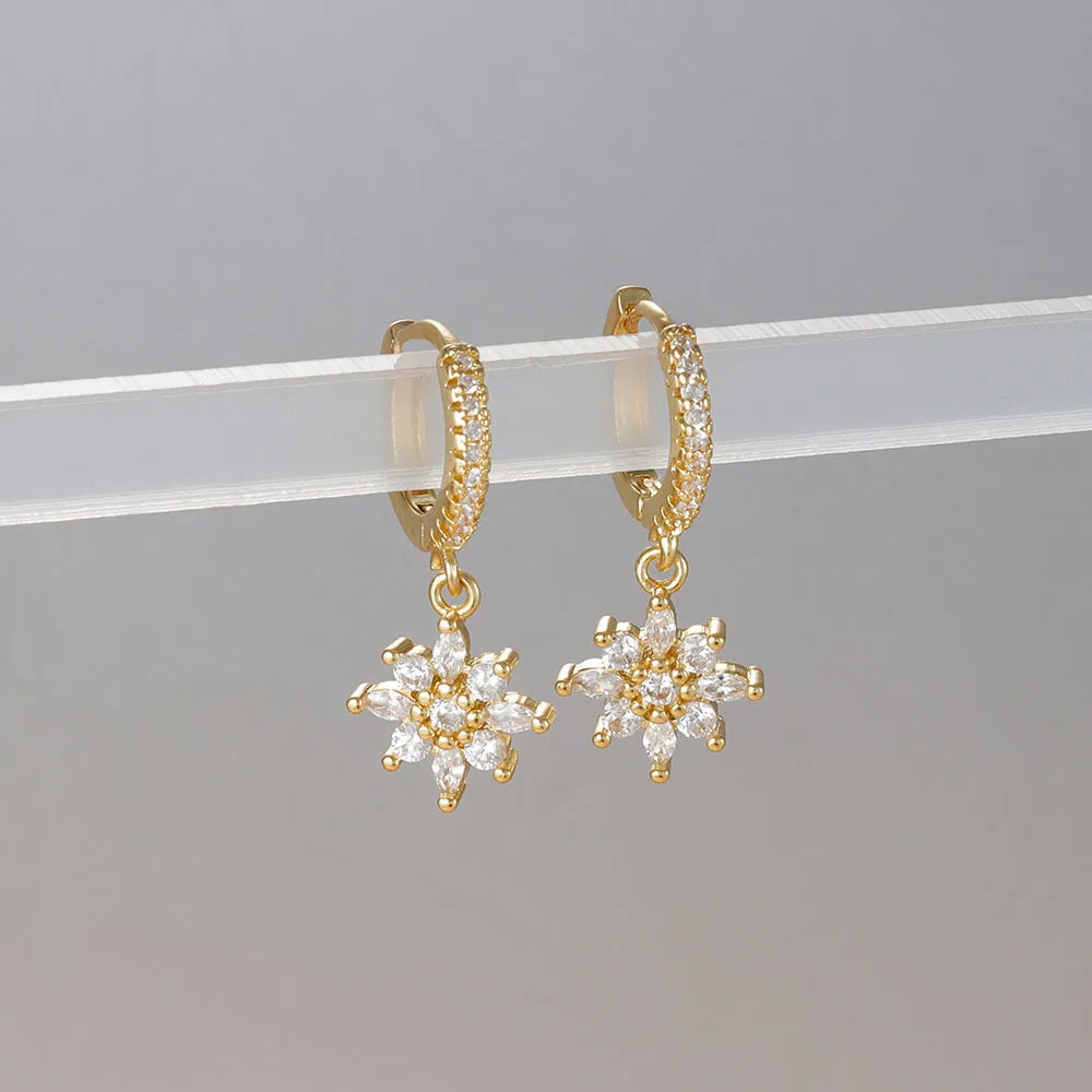 Luxury Stainless Steel Star Dangle Earrings