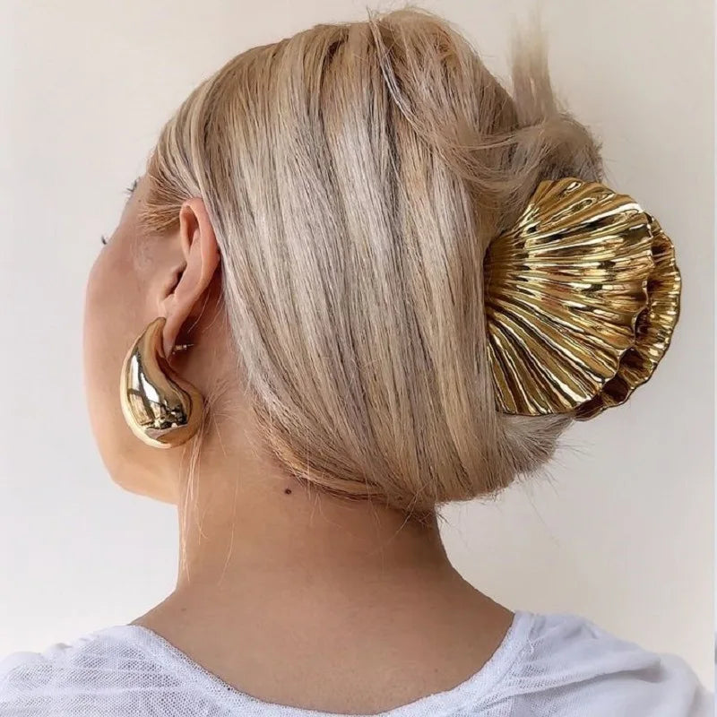 Metal Shell Shape Hair Claw Clips