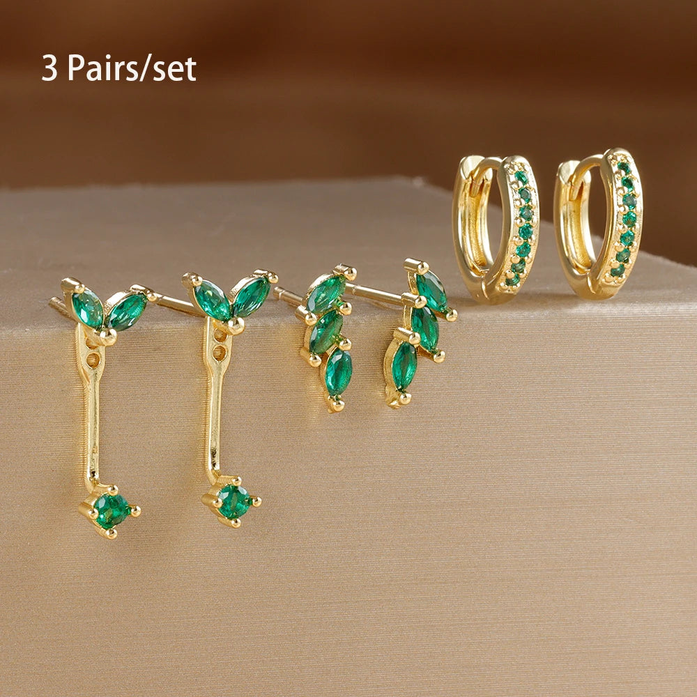 3 Earrings Set Stainless Steel
