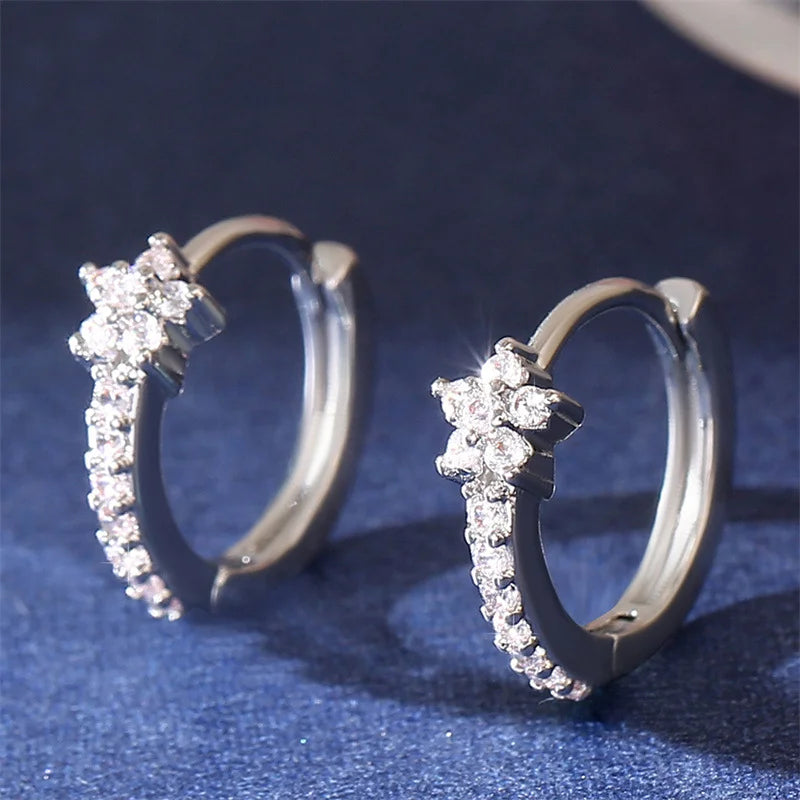 Stainless Steel  Star Hoops Earrings