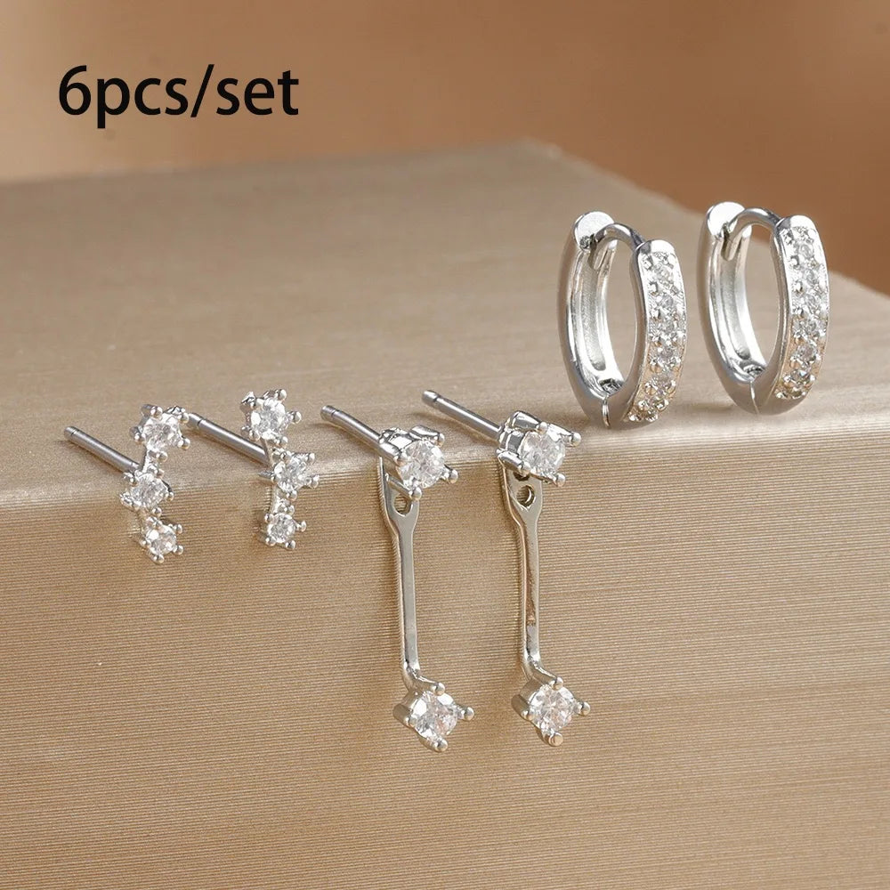 3 Earrings Set Stainless Steel